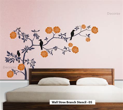 Nature Wall Tree branch wall art stencil, Large Wall tree stencil ...