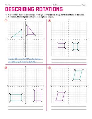 Free rotation worksheet geometry, Download Free rotation worksheet ...