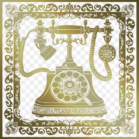 Premium PSD | Psd vector vintage telephone cnc art with dial pattern ...