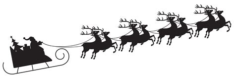 Santa Sleigh Reindeer Clipart