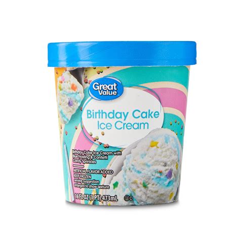 Great Value Birthday Cake Ice Cream, 16 fl oz