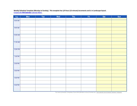 Printable Schedule Maker