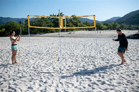 Beach volleyball multinet set (net and posts) - Lemon yellow - Copaya ...