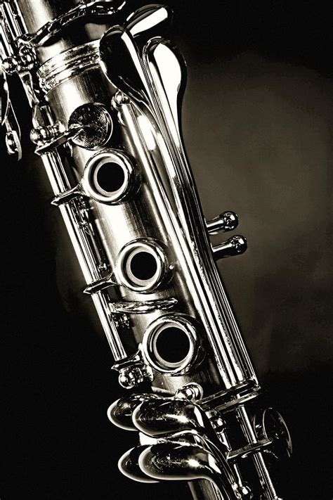 Clarinet Isolated in Black and White Photograph by M K Miller - Fine ...