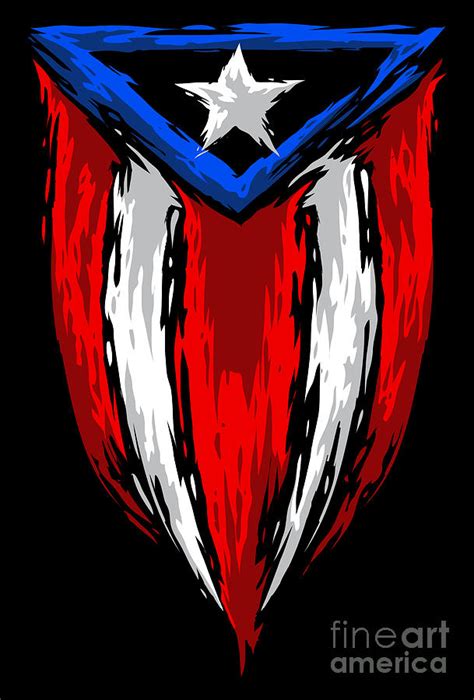 PR Flag Brush Style Puerto Rico Flag Digital Art by Mister Tee - Pixels