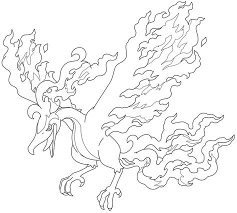 F2U Lineart - 146 Moltres (Galarian Form) by Pokemon-Lines on DeviantArt