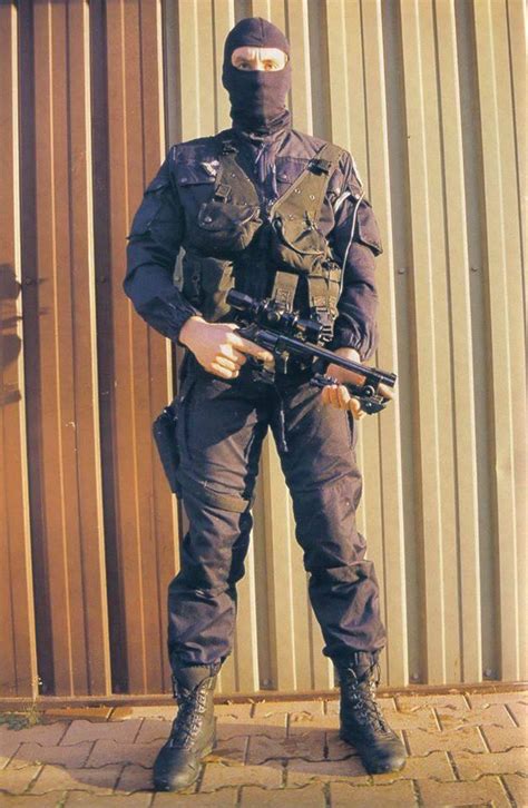 French GIGN operator armed with a Manurhin MR 73 Revolver mounted on a ...