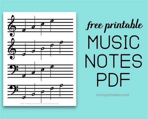 Free Printable Music Notes Sheet - Mom's Printables