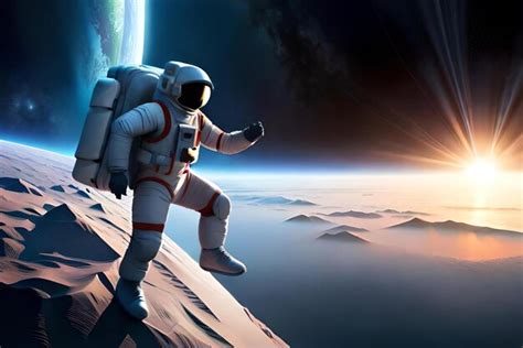 Premium AI Image | 3d astronaut spaceman on space background 3d ...