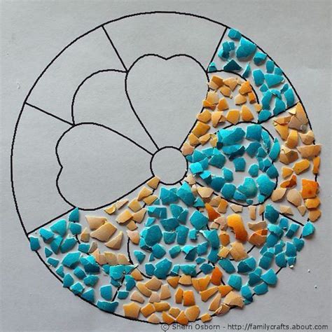 How to Make a Colored Egg Shell Mosaic Craft