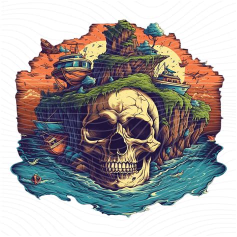 Skull Island Clipart, Skull Island PNG, Skull PNG, Vacation Island PNG ...