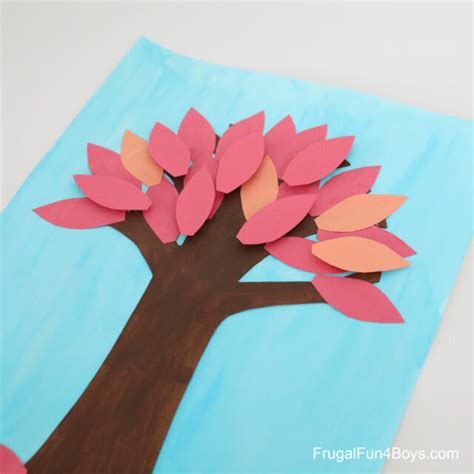 3D Fall Tree Collage Art - Frugal Fun For Boys and Girls