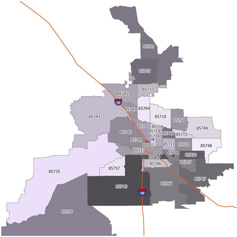 Tucson Zip Code Map - GIS Geography