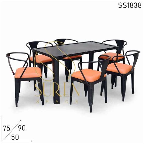 MS Black Metal Outdoor Restaurant Table Chairs Set | Furniture ...