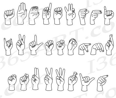 ASL Alphabet Clipart Bundle Pack - Clipart 4 School