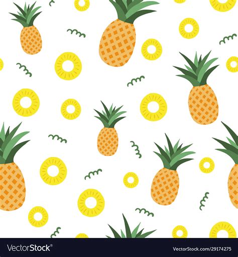 Pineapple seamless pattern background pineapples Vector Image