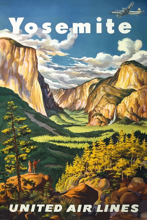 Clipart - Vintage Travel Poster Yosemite National Park