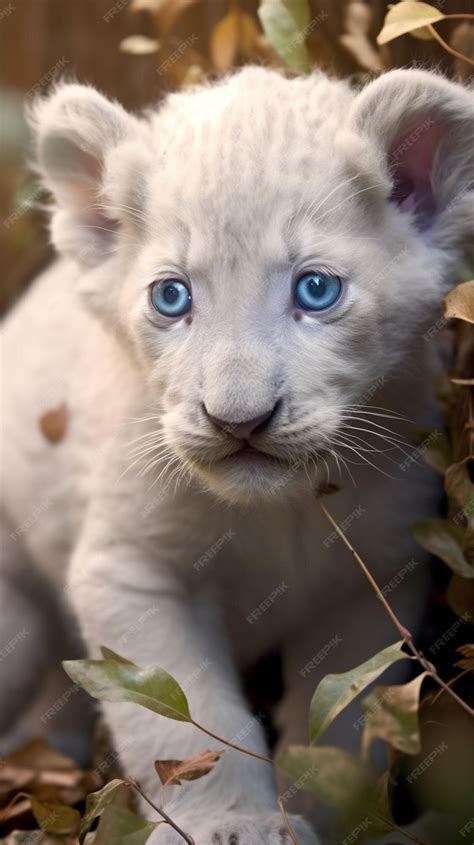 Premium Photo | A white lion cub named lion cub in the grass.