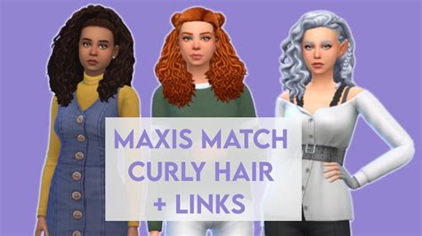 MAXIS MATCH CURLY HAIR | Custom Content Showcase + Links | The Sims 4 ...