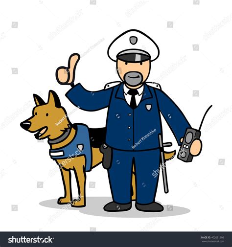 Police Officer Dog Cartoon