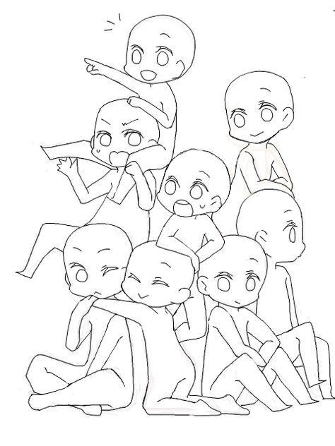 Chibi Anime Group Poses Reference - Skybird Wallpaper