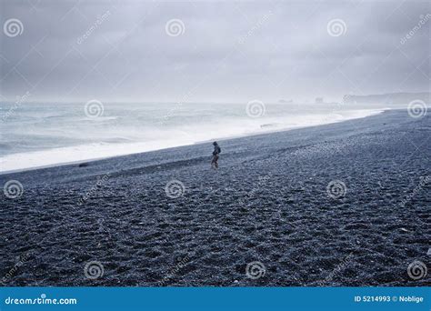 Ocean beach in a storm stock image. Image of iceland, dark - 5214993