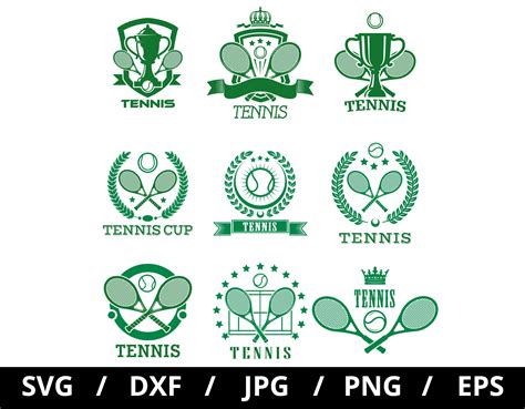 Tennis Club Logo Sets Collection Illustration Svg, Tennis Tournament ...