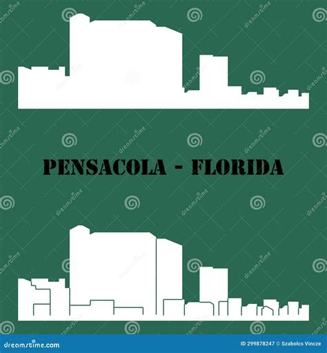 Pensacola, Florida City Silhouette Stock Vector - Illustration of front ...