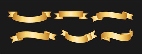 Premium Vector | Luxurious Gold Ribbon Banner Vector Set