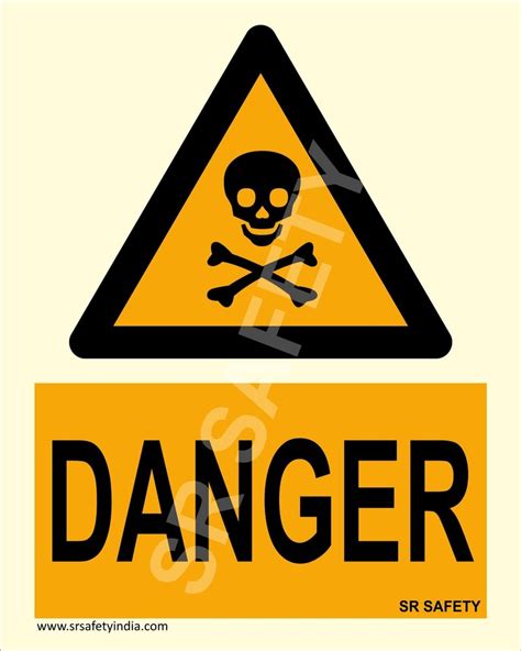 Square Black,Yellow Danger Warning Signage, For Saftey, Dimension: 8" X ...