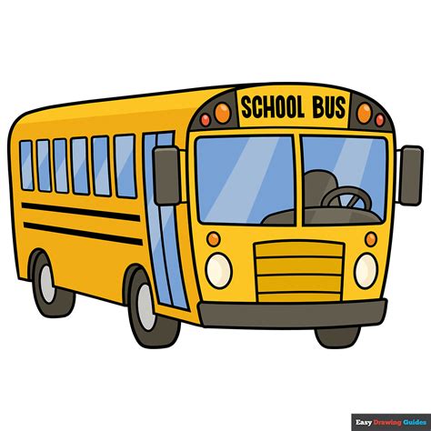 How to Draw a Cartoon School Bus - Really Easy Drawing Tutorial