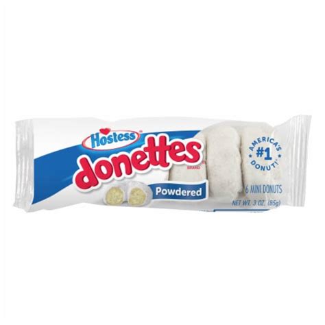 HOSTESS Powdered Sugar DONETTES, Single Serve, 6 ct / 3 oz - Kroger