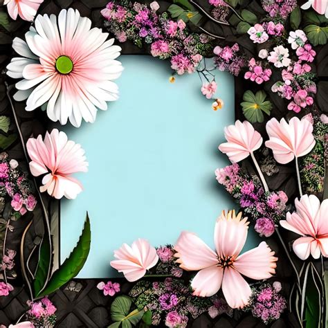 Premium AI Image | frame flower card paper album photo illustration ...