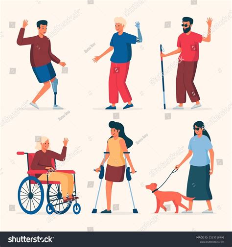 Disabled People Character Set Disability Stock Vector (Royalty Free ...