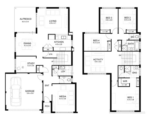 Floor Plan Of Two Storey Residential Building - floorplans.click