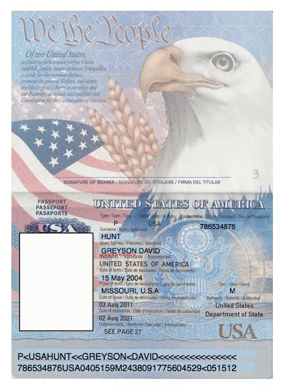 Passport Template Passport Online Passport Card