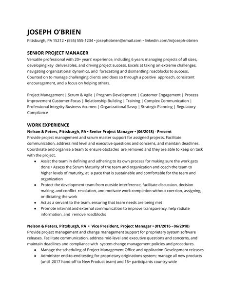 Project Management Resume Examples, Skills, and Keywords - Jobscan