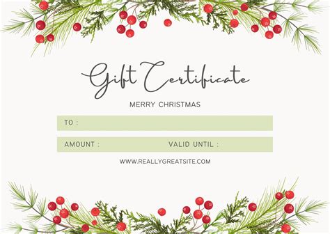 Holiday Gift Certificate Templates