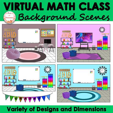 Virtual Math Classroom Background Scenes | School Rooms Clipart | Made ...