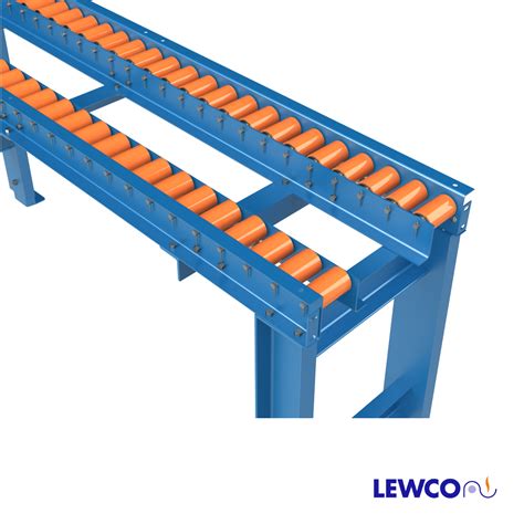 Dual Lane Gravity Roller Conveyor, Narrow Width with Cotter Pinned ...