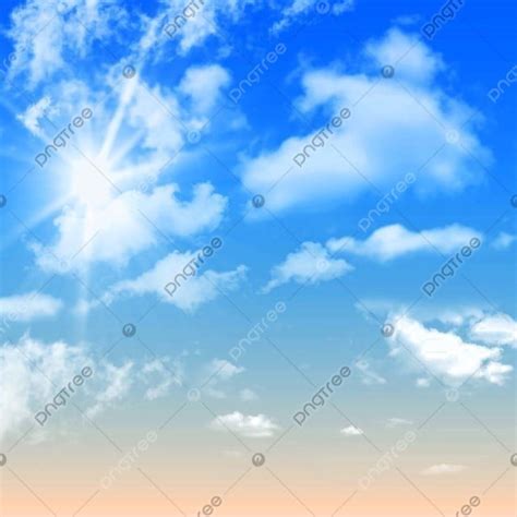 Blue Sky Blue White Clouds White Clouds Background, Vibrant, Tranquil ...