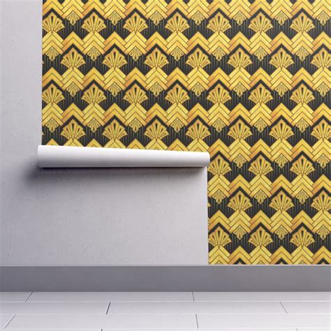 1920_Art Deco Gold Wallpaper | Spoonflower | 1920 art deco, Gold ...