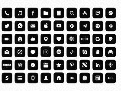 Black And White App Icons Ios 14 : 300 Dunkle App Icons Asthetische ...