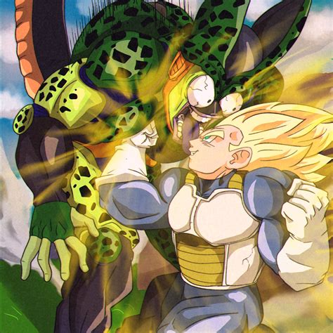 Vegeta punches Cell by CyborgAfro on DeviantArt