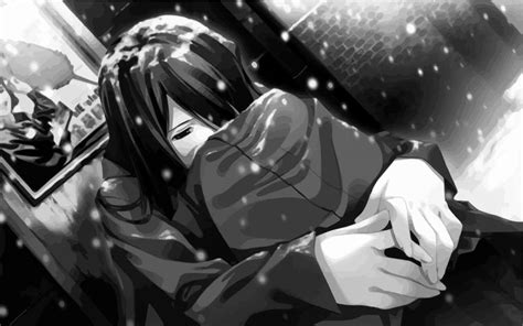 [100+] Sad Anime Girl Black And White Wallpapers | Wallpapers.com