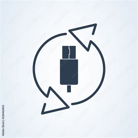 vector usb type-c and usb-c icon. circular illustration. revision icon ...