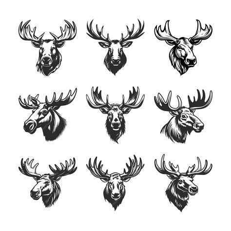 Premium Vector | Monochrome majesty striking vector depictions of elk