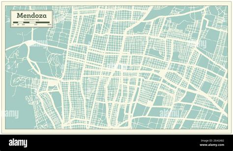 Mendoza Argentina City Map in Retro Style. Outline Map. Vector ...