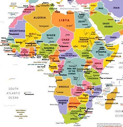 Africa Political Map Only Countries