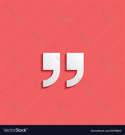 Quotation mark symbol double quotes at end Vector Image